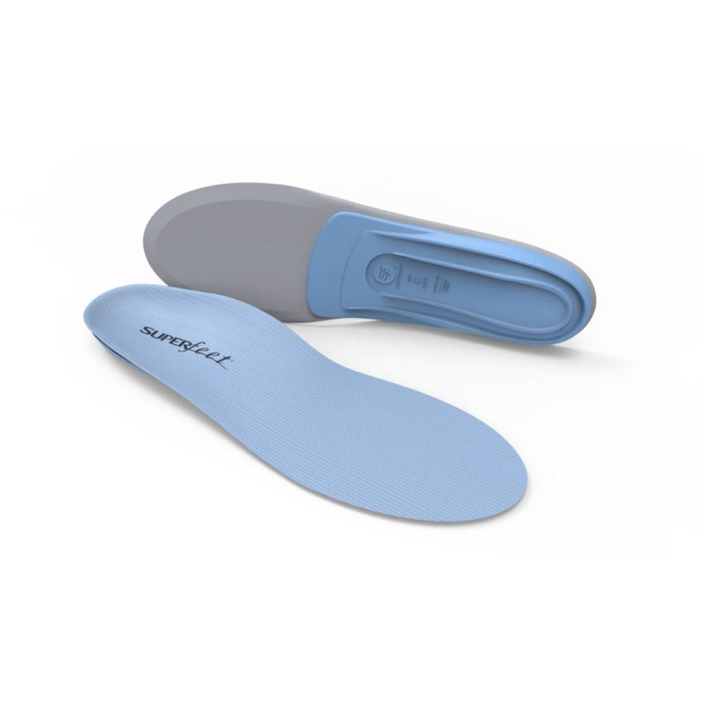 Superfeet Unisex Premium Blue Insoles, comfortable and supportive arch support for improved fit and performance.
