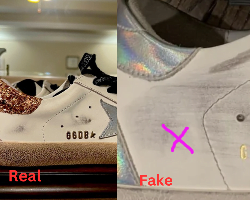 Fake vs real golden goose sneakers